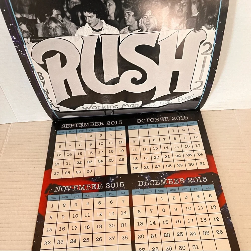 RUSH 2112 Official 2016 Wall Calendar Iconic Trio Tour Throughout 2016 Preowned